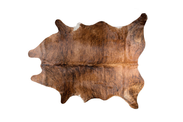 Homeroots 6' X 7' Brown Cowhide Hand Knotted Area Rug Brown And Black Cowhide 544317