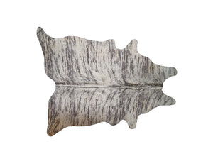 Homeroots 6' X 7' Ivory And Gray Cowhide Striped Hand Knotted Area Rug Brown And Black Cowhide 544318