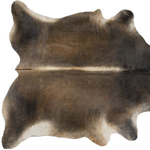 Homeroots 5' X 7' Dark Brown Cowhide Hand Knotted Area Rug Tan Cowhide 544319
