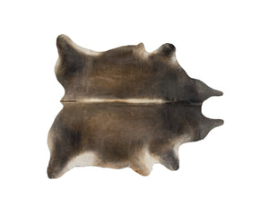 Homeroots 5' X 7' Dark Brown Cowhide Hand Knotted Area Rug Tan Cowhide 544319