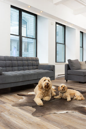 Homeroots 6' X 7' Brown Cowhide Hand Knotted Area Rug Tan Cowhide 544320