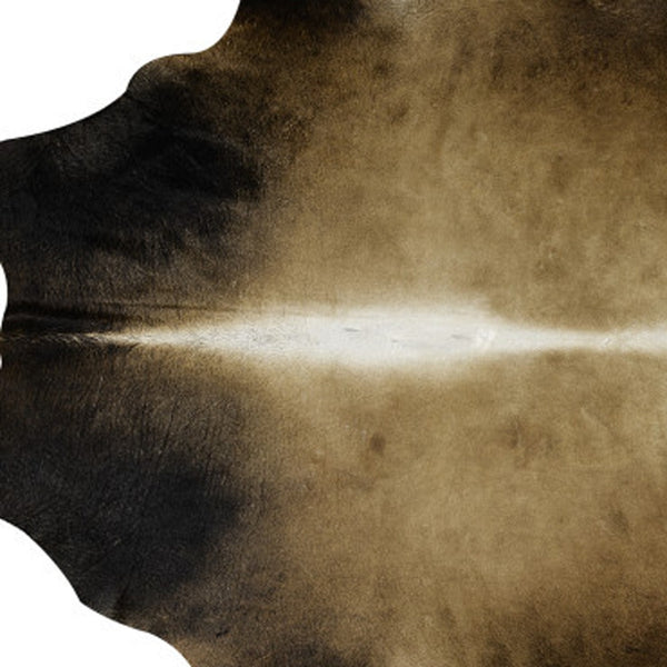 Homeroots 5' X 7' Tan Genuine Cowhide Hand Knotted Area Rug Tan Cowhide 544321