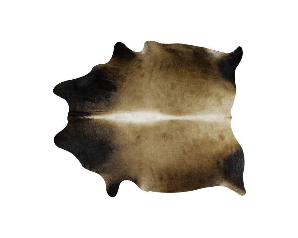 HomeRoots 6x7 Genuine Cowhide Hand Knotted Area Rug Natural Artisan Low Pile Floor Accent 544322