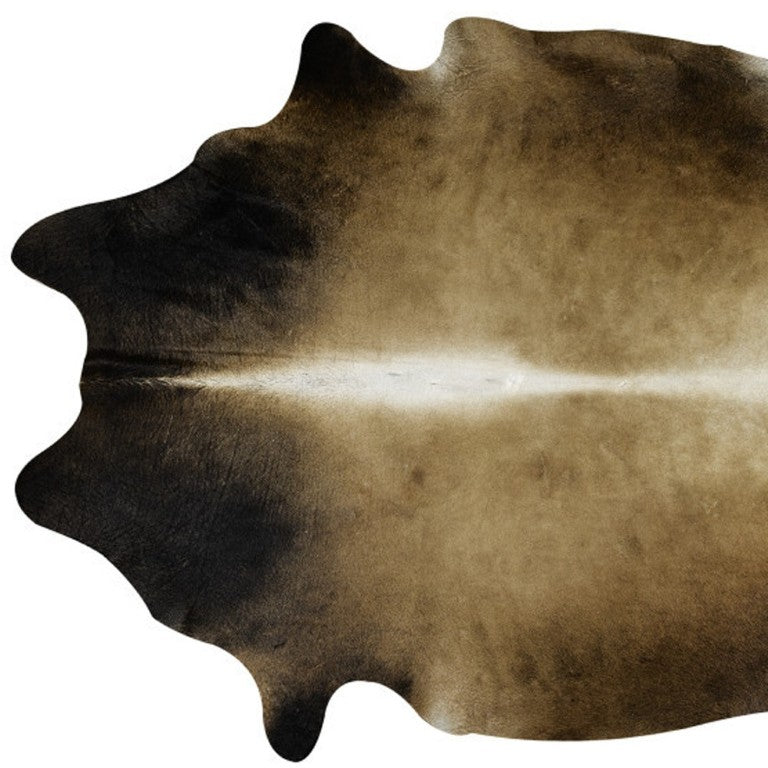HomeRoots 6x7 Genuine Cowhide Hand Knotted Area Rug Natural Artisan Low Pile Floor Accent 544322
