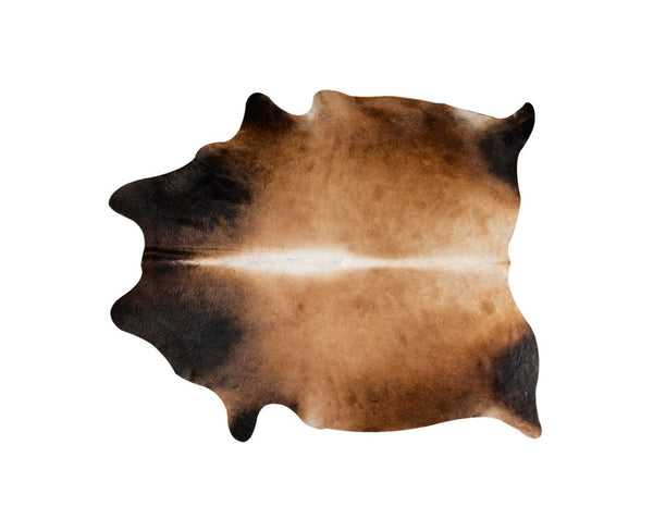 HomeRoots 5 X 7 Genuine Cowhide Hand Knotted Area Rug Natural Low Pile Living Room Accent 544324