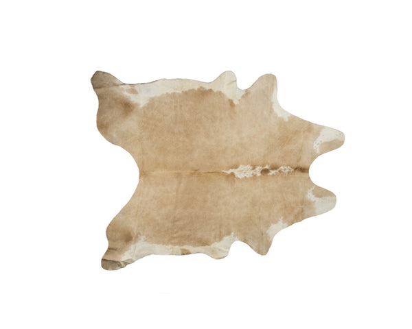 Homeroots 5' X 7' Brown And White Cowhide Hand Knotted Area Rug Tan And White Cowhide 544325