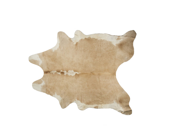 Homeroots 5' X 7' Brown And White Cowhide Hand Knotted Area Rug Tan And White Cowhide 544325