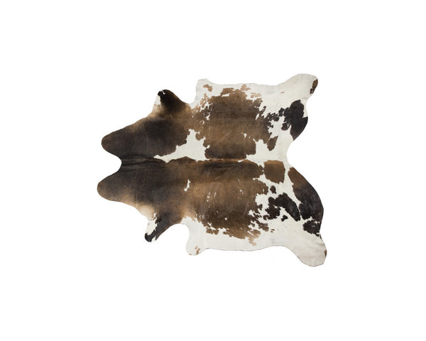 Homeroots 5' X 7' Light Brown And White Cowhide Hand Knotted Area Rug White & Brown Cowhide 544326