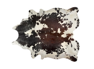 Homeroots 6' X 7' Brown Black And White Cowhide Hand Knotted Area Rug Beige And White Cowhide 544330