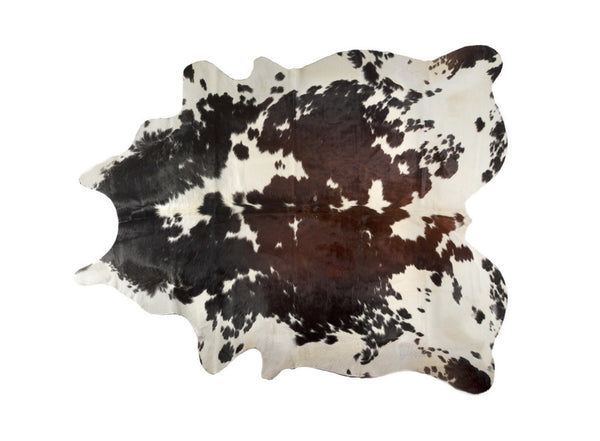 Homeroots 6' X 7' Brown Black And White Cowhide Hand Knotted Area Rug Beige And White Cowhide 544330