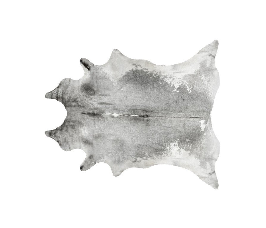Hand Knotted Genuine Cowhide Area Rug Natural Gray White Texture for Modern Living Rooms
