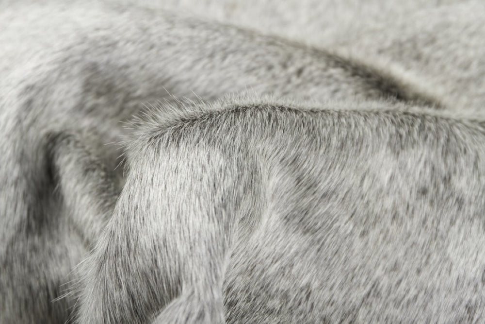 Hand Knotted Genuine Cowhide Area Rug Natural Gray White Texture for Modern Living Rooms