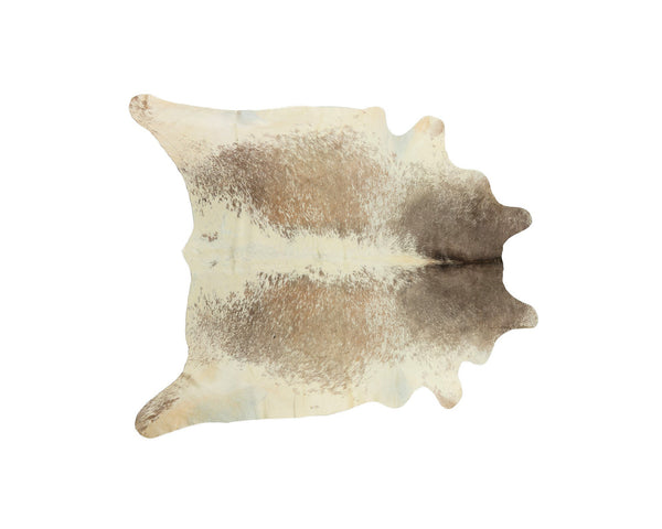 Homeroots 5' X 7' Brown And White Cowhide Hand Knotted Area Rug Tan And White Cowhide 544336