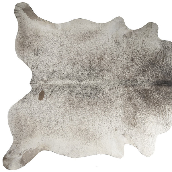 Homeroots 5' X 7' Taupe And Ivory Cowhide Hand Knotted Area Rug Brown And White Cowhide 544342