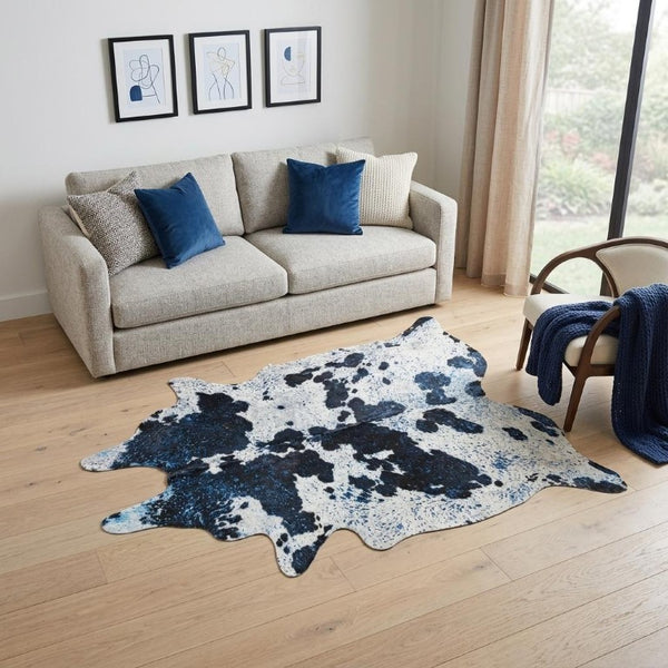 5x7 Hand Knotted Genuine Cowhide Area Rug Natural Hide Pattern for Living Room