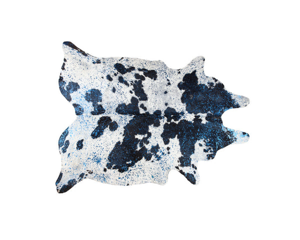 Homeroots 6' X 7' Black And White Cowhide Hand Knotted Area Rug Black And White Cowhide 544345