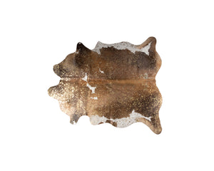 Homeroots 5' X 7' Brown And White Cowhide Hand Knotted Area Rug Brown And White Cowhide 544346