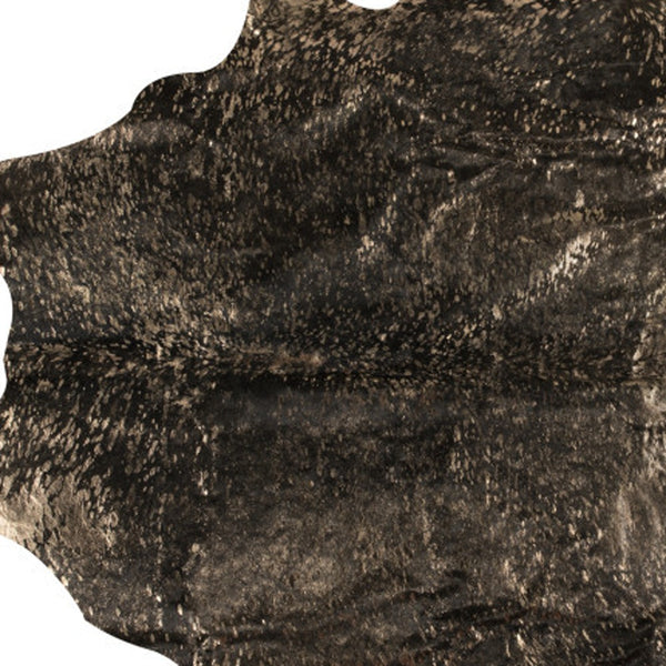 Homeroots 6' X 7' Brown And Bronze Genuuine Cowhide Hand Knotted Area Rug Copper & Chocolate Cowhide 544347