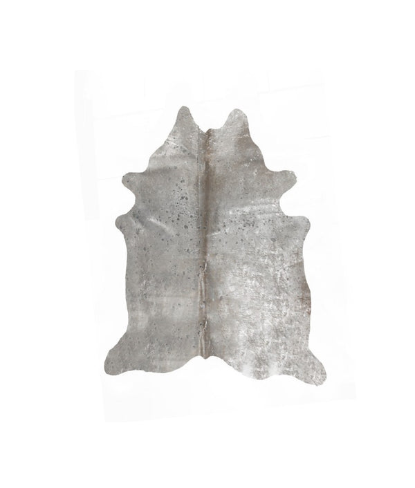 HomeRoots 5x7 Genuine Cowhide Hand Knotted Area Rug Artisan Gray Silver Living Room 544351