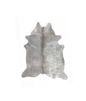 Homeroots 5' X 7' Gray And Silver Genuine Cowhide Hand Knotted Area Rug Gray Cowhide 544351