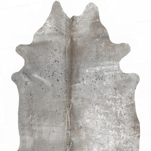 Homeroots 5' X 7' Gray And Silver Genuine Cowhide Hand Knotted Area Rug Gray Cowhide 544351
