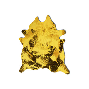 Homeroots 6' X 7' Yellow And Brown Cowhide Hand Knotted Area Rug Brown Cowhide 544353