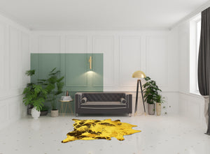 Homeroots 6' X 7' Yellow And Brown Cowhide Hand Knotted Area Rug Brown Cowhide 544353