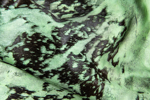 Homeroots 6' X 7' Green And Black Cowhide Hand Knotted Area Rug Lime Green Cowhide 544355