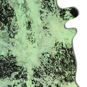 Homeroots 6' X 7' Green And Black Cowhide Hand Knotted Area Rug Lime Green Cowhide 544355