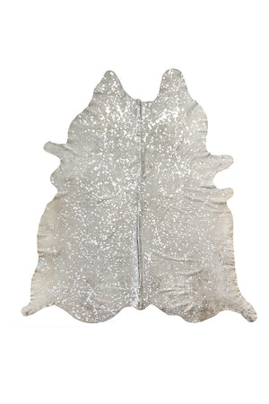 Homeroots 5' X 7' Silver And Ivory Cowhide Hand Knotted Area Rug Silver And Natural Cowhide 544356