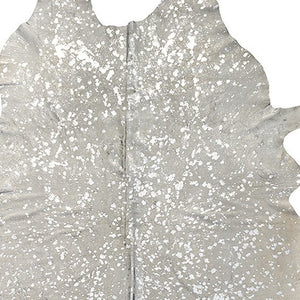 Homeroots 5' X 7' Silver And Ivory Cowhide Hand Knotted Area Rug Silver And Natural Cowhide 544356