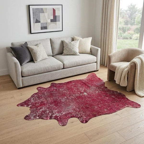 5x7 Hand Knotted Genuine Cowhide Area Rug Bold Artisan Statement for Living Rooms