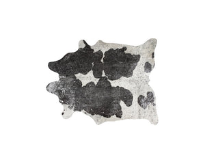 Homeroots 5' X 7' Black And White Cowhide Hand Knotted Area Rug Black And White Cowhide 544359