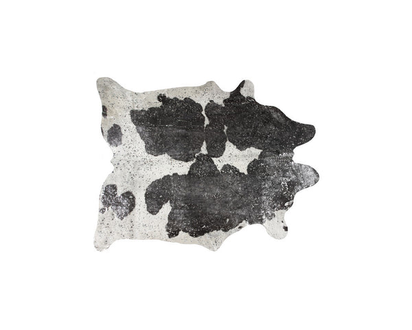 Homeroots 5' X 7' Black And White Cowhide Hand Knotted Area Rug Black And White Cowhide 544359