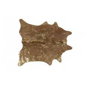 Homeroots 5' X 7' Gold And Brown Cowhide Hand Knotted Area Rug Tan And Brown Cowhide 544360