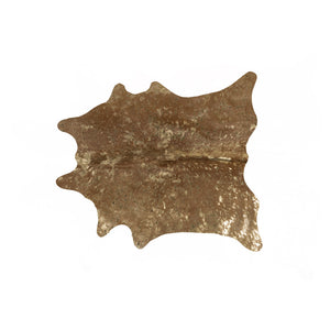 Homeroots 6' X 7' Gold And Brown Cowhide Hand Knotted Area Rug Tan And Brown Cowhide 544361