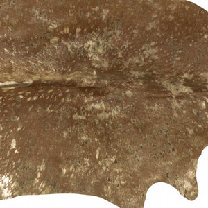 Homeroots 6' X 7' Gold And Brown Cowhide Hand Knotted Area Rug Tan And Brown Cowhide 544361