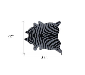 Homeroots 6' X 7' Gray And Black Zebra Print Genuine Cowhide Area Rug Gray Cowhide 544367