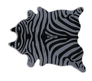 Homeroots 6' X 7' Gray And Black Zebra Print Genuine Cowhide Area Rug Gray Cowhide 544367