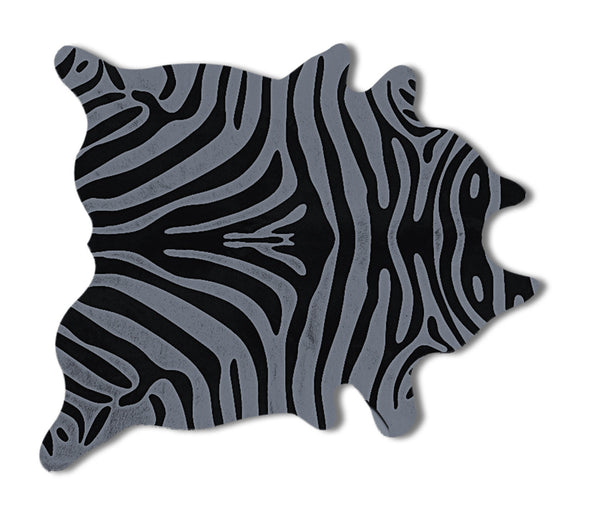 Homeroots 6' X 7' Gray And Black Zebra Print Genuine Cowhide Area Rug Gray Cowhide 544367