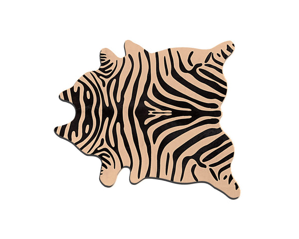 Homeroots 6' X 7' Black And Tan Zebra Print Genuine Cowhide Area Rug Black And Tan Cowhide 544369