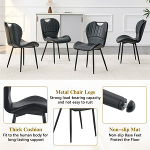English Elm Set of 4 Olive Fabric Dining Chairs Ergonomic Cushion Black Steel Frame Modern Black W1151P454886