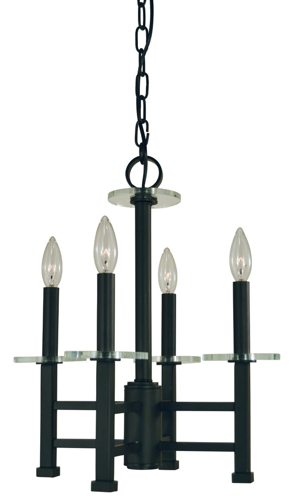 Framburg 4-lighting Elegant Matte Black Mini-chandelier With Dazzling Clear Crystal Disks For Stunning Décor Matte Black Metal 5444 Mblack