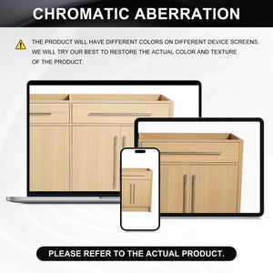 English Elm 60" Freestanding Bathroom Vanity 4-Soft Close Doors Original Oak Plywood KD-Pack Ready DIY Cabinet W1972P348988
