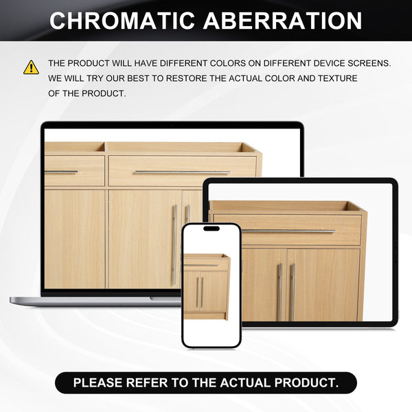 English Elm 60" Freestanding Bathroom Vanity 4-Soft Close Doors Original Oak Plywood KD-Pack Ready DIY Cabinet W1972P348988