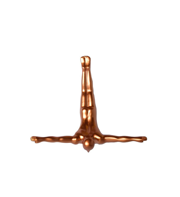 Homeroots Set Of Five 7" Black White And Metallic Resin Diving Man Wall Decor  Resin 544462