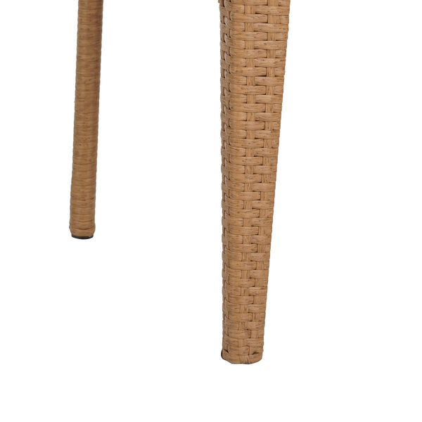 English Elm Christopher Knight Home® - FARLEY Rattan Stacking Sidechair Set of 2 — Durable 300 lb Capacity, Beige Woven Design, Easy Assembly Light Brown N762P234585A