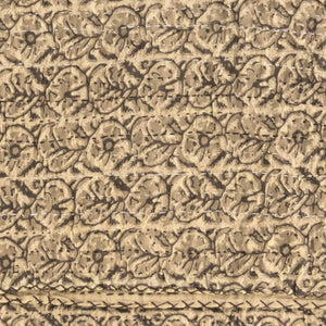 HomeRoots 50" Handcrafted Quilted Floral Throw Blanket - Beige & Black Cotton Design for Cozy Elegance 544505