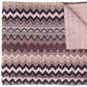 HomeRoots 50" Handmade Black and Pink Kantha Chevron Throw Blanket - Cozy, Stylish, Reversible Home Decor 544506