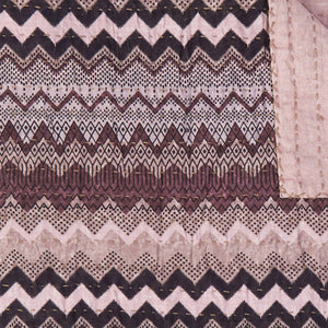 Homeroots 50" Pink And Black Chevron Plush Throw Blanket - Soft Cotton, Stylish Quilted Design For Any Room  Cotton 544506